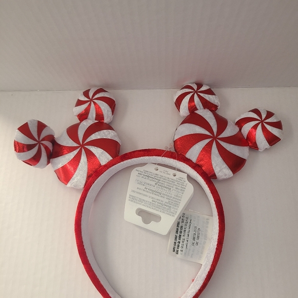 2025 Disney Parks WDW Christmas Holiday Peppermint Mickey Ears Ear Headband New. - Picture 3 of 4